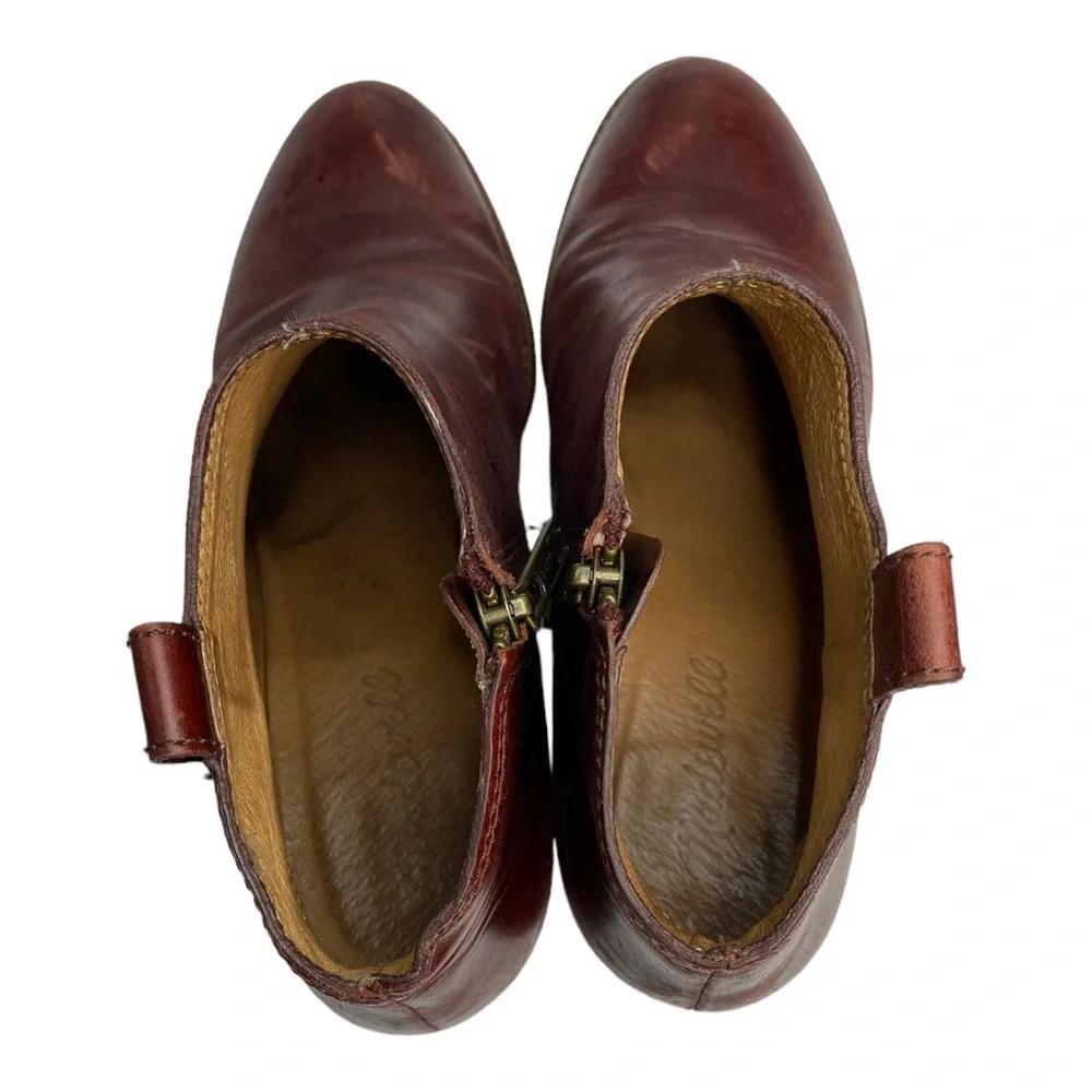 Madewell leather zipper ankle boot maroon size 7 - Picture 9 of 9